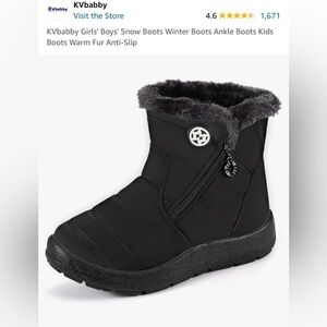 Kids’ cold weather boots.
